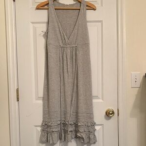 Gray Jcrew Sleeveless Ruffle Hem Dress